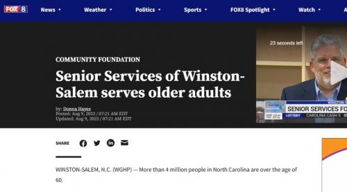 Fox 8 | Senior Services of Winston-Salem Serves Older Adults