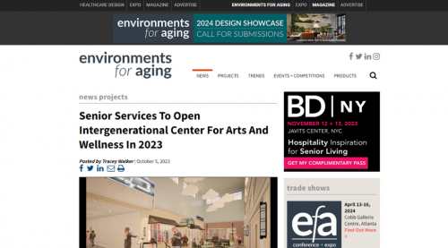 environments for aging | Senior Services To Open Intergenerational Center For Arts And Wellness In 2023