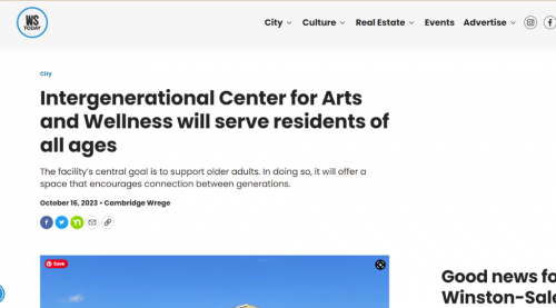 WS Today | Intergenerational Center for Arts and Wellness will serve residents of all ages